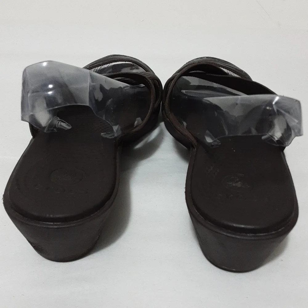 Crocs Brown‎ 3 Straps Wedge Shoes